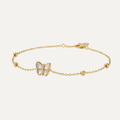 Butterfly Shell Charm Gold Bracelet