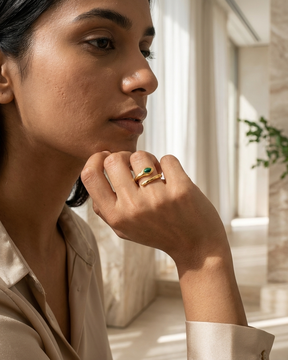 Nyra Emerald Flow Ring