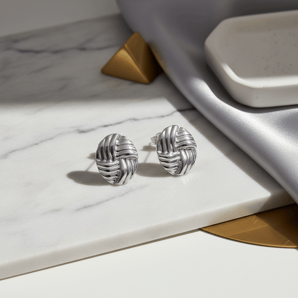 Regal Weave Stud Earrings