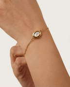White Pearl Oval Bracelet