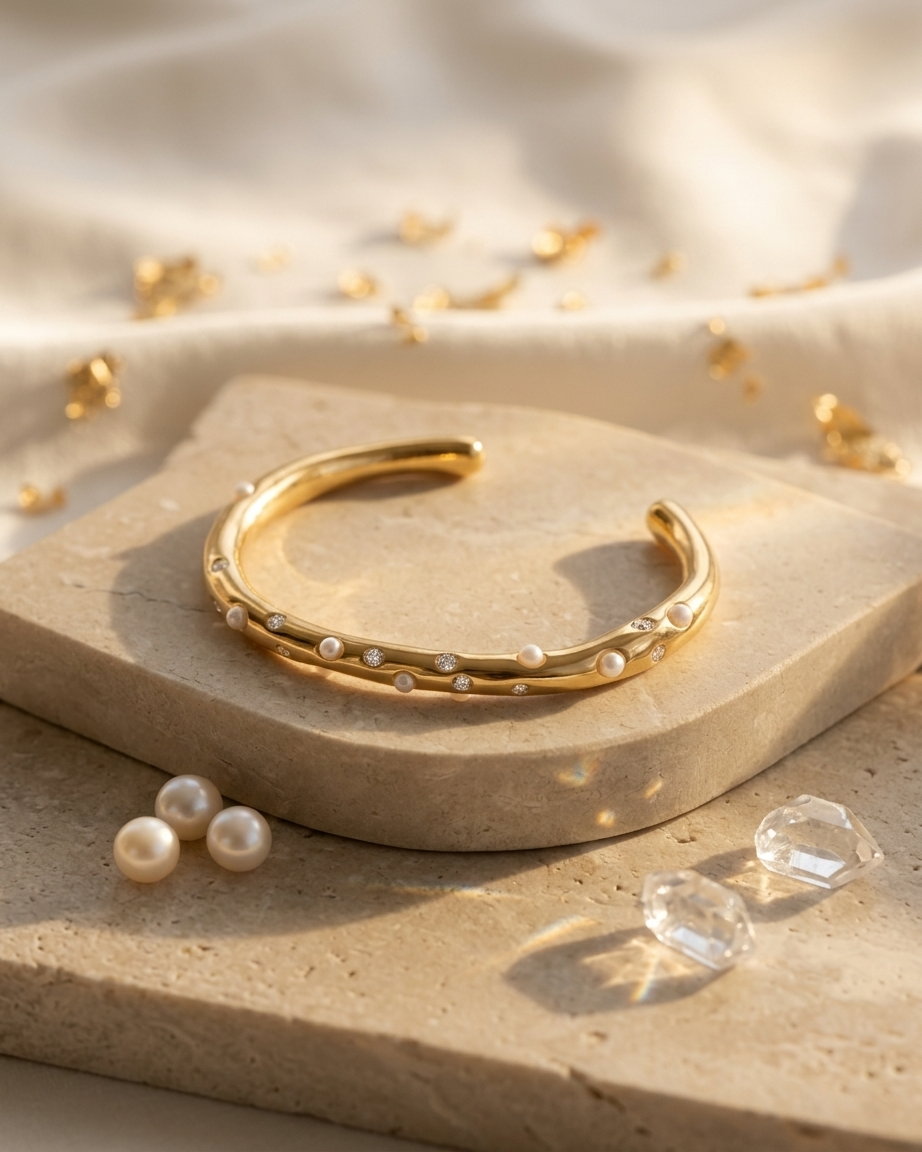 Elowen Pearl Glow Cuff