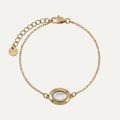 White Pearl Oval Bracelet
