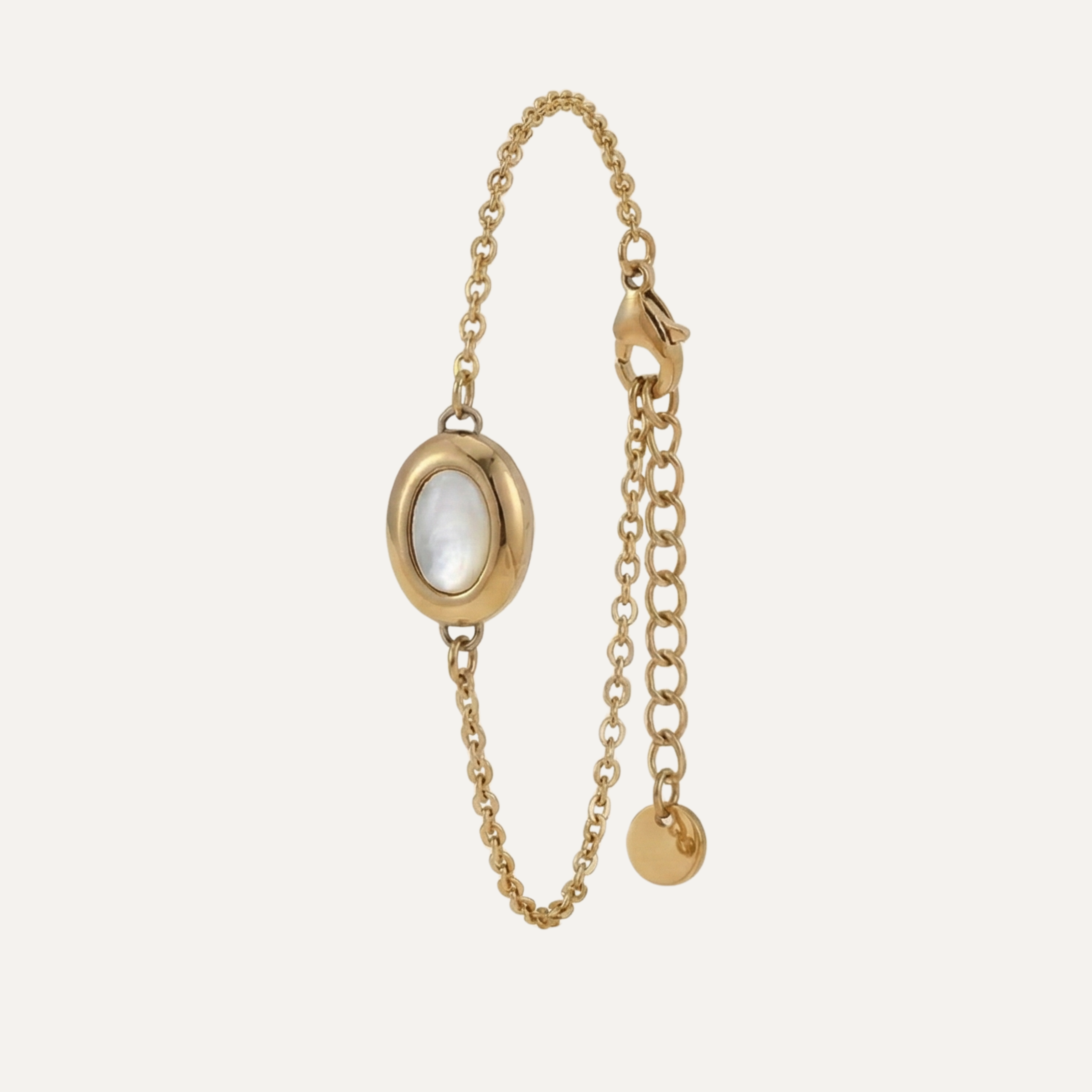 White Pearl Oval Bracelet