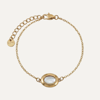 White Pearl Oval Bracelet