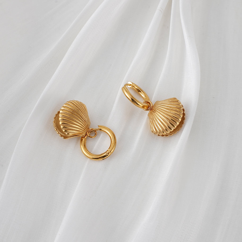 Hidden Treasure Shell & Pearl Huggie Hoops