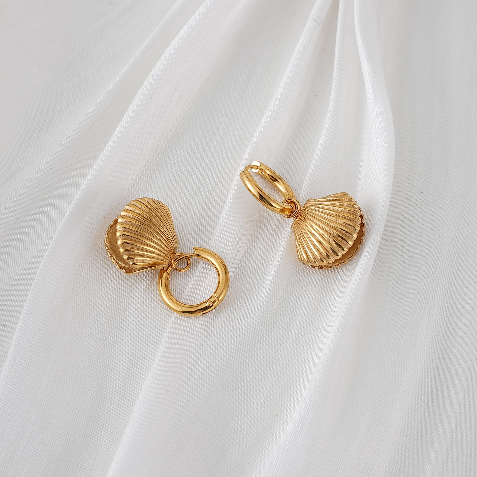 Hidden Treasure Shell & Pearl Huggie Hoops