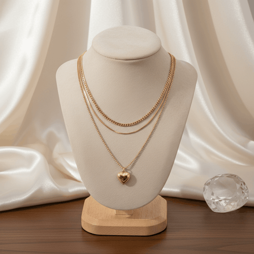 Aurora Heart Layered Necklace