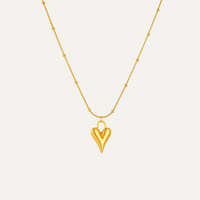 Zircon Heart Charm Gold Pendant