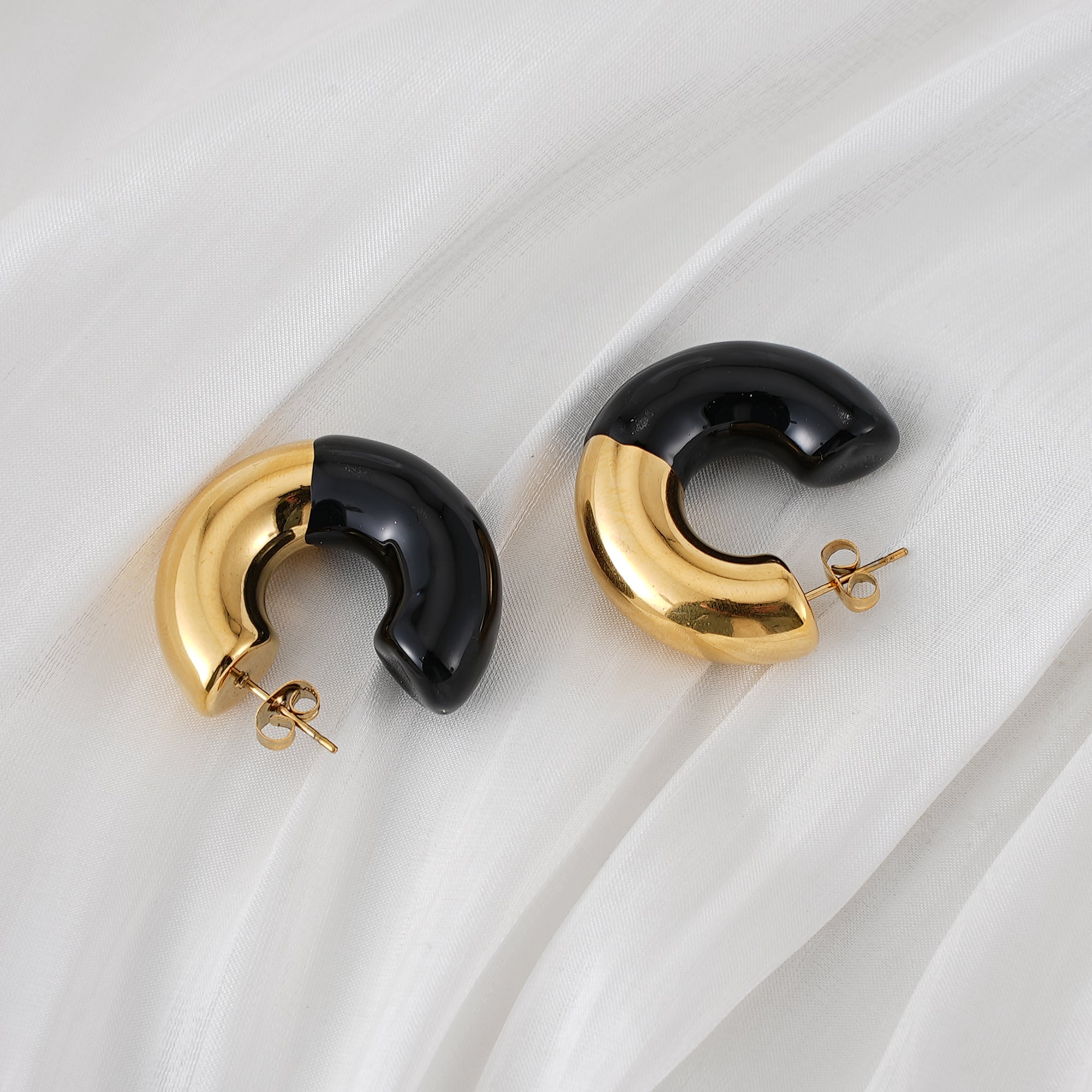 Muse Two-Tone Chunky C-Hoops