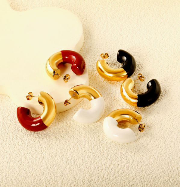 Muse Two-Tone Chunky C-Hoops