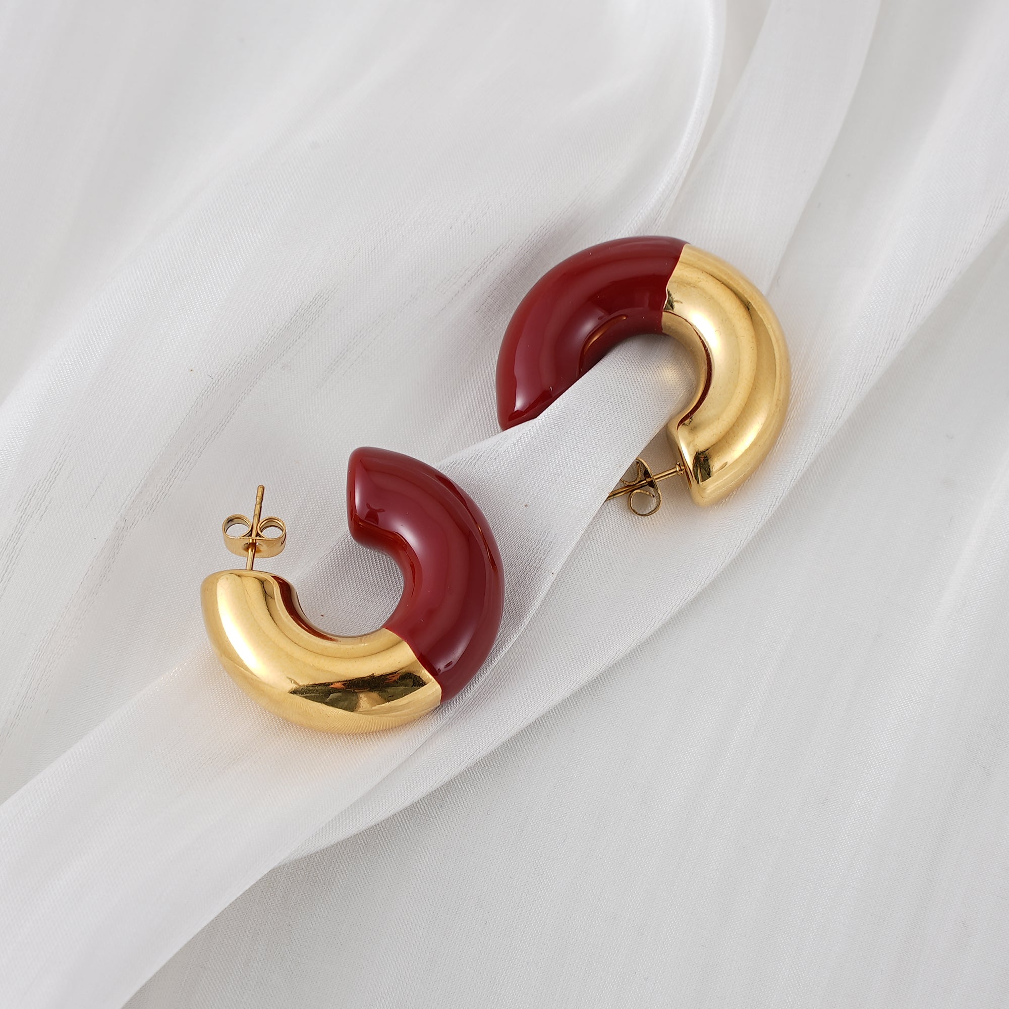 Muse Two-Tone Chunky C-Hoops