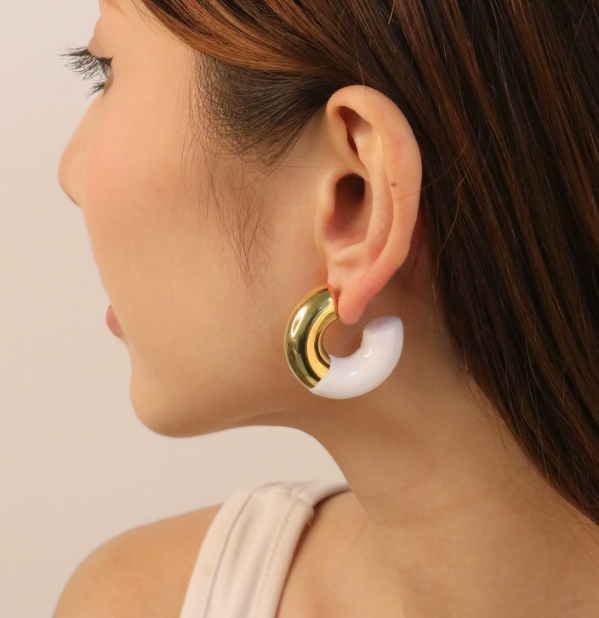 Muse Two-Tone Chunky C-Hoops