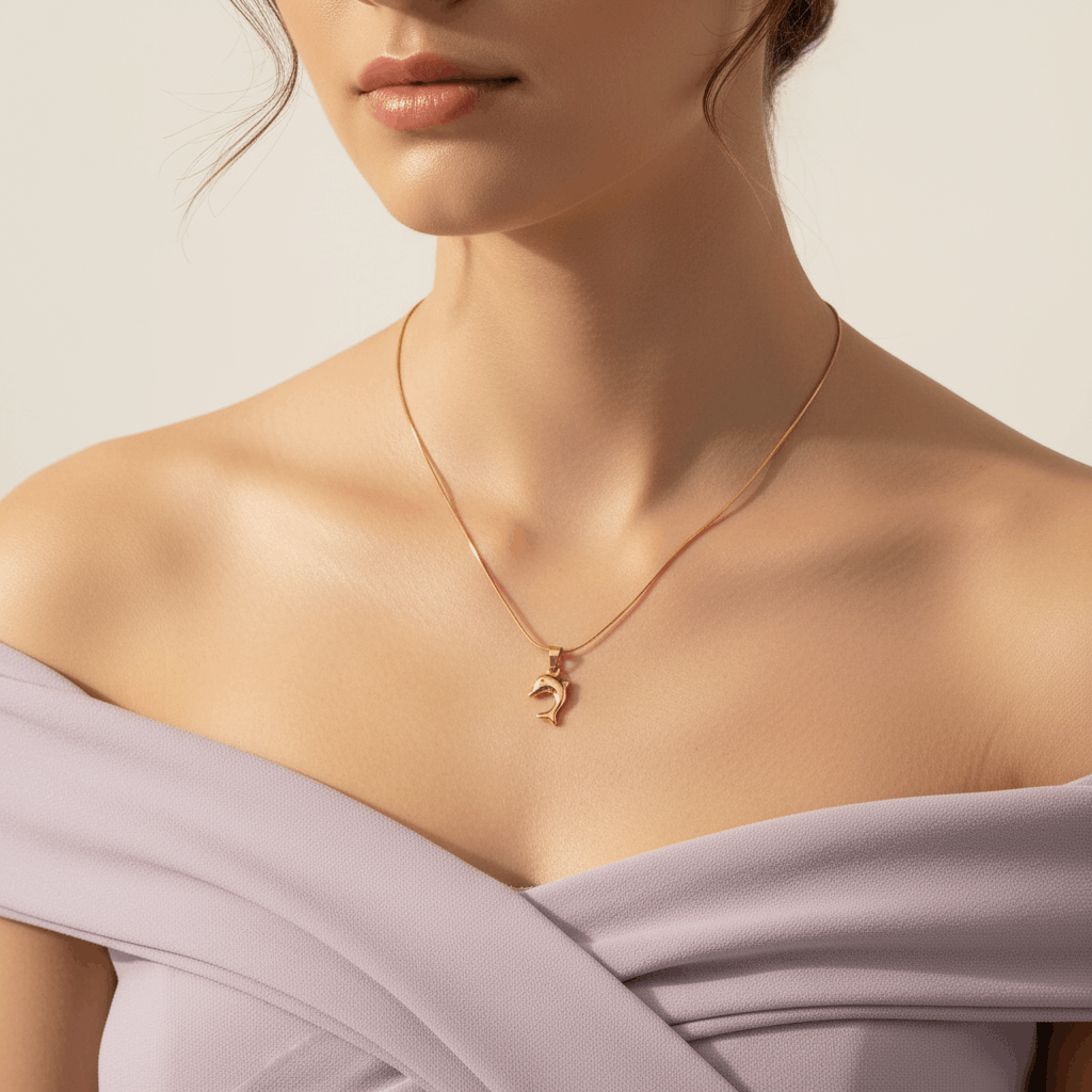 Dolphin Charm Minimal Necklace