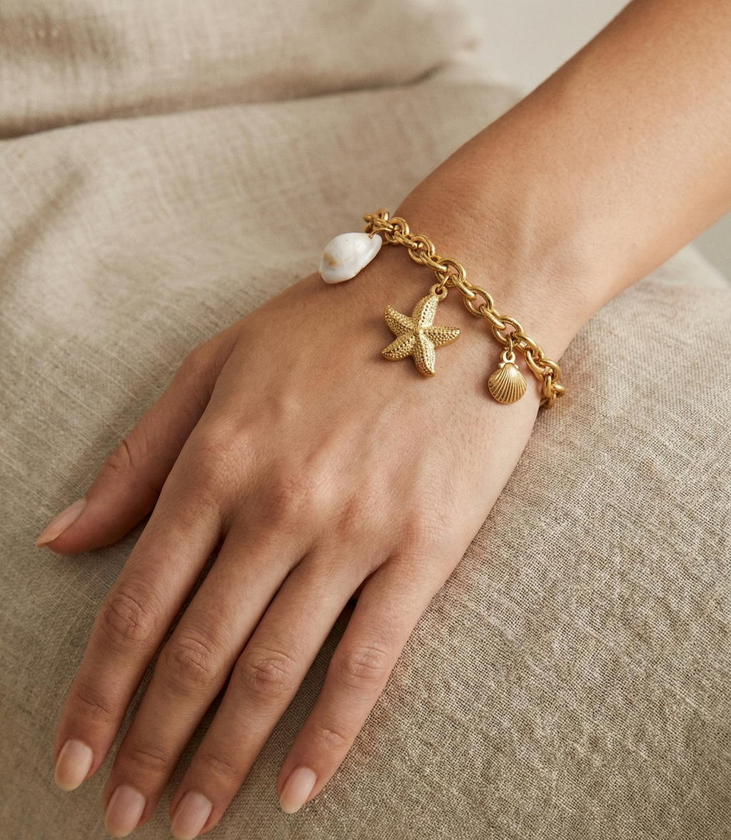 Golden Shoreline Charm Bracelet