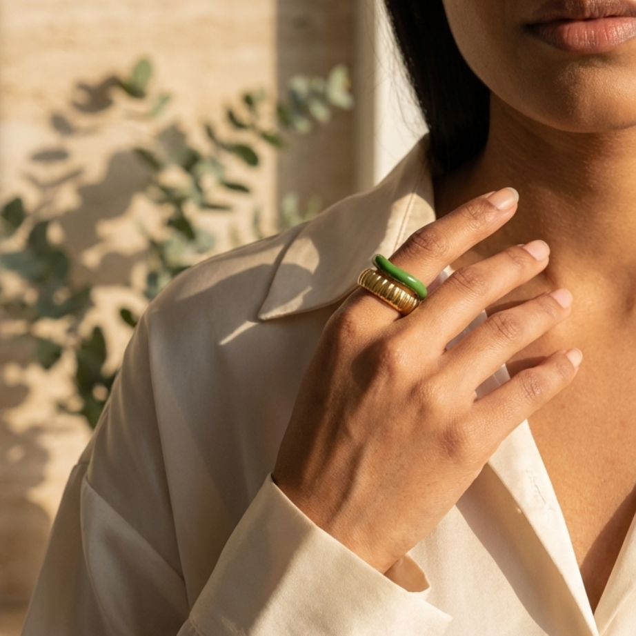Zyra Jade Curve Ring