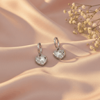 Crystal Heart Hoop Earrings