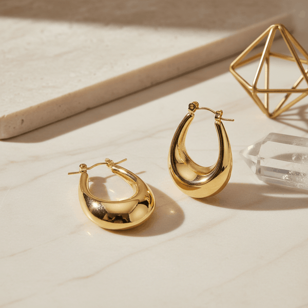 Gilded Ripple Hoop Earrings