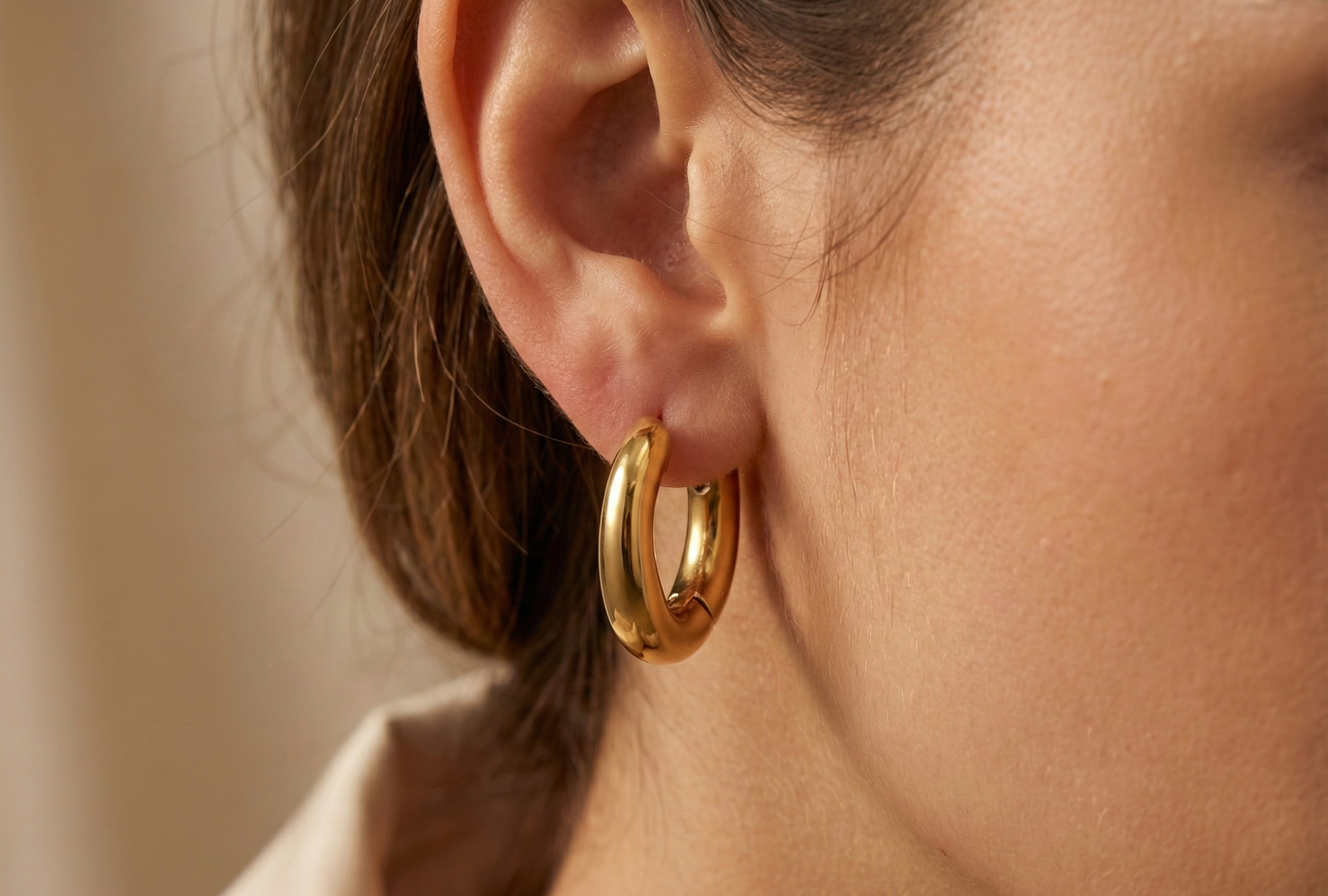 Irregular Gold Hoop Earrings
