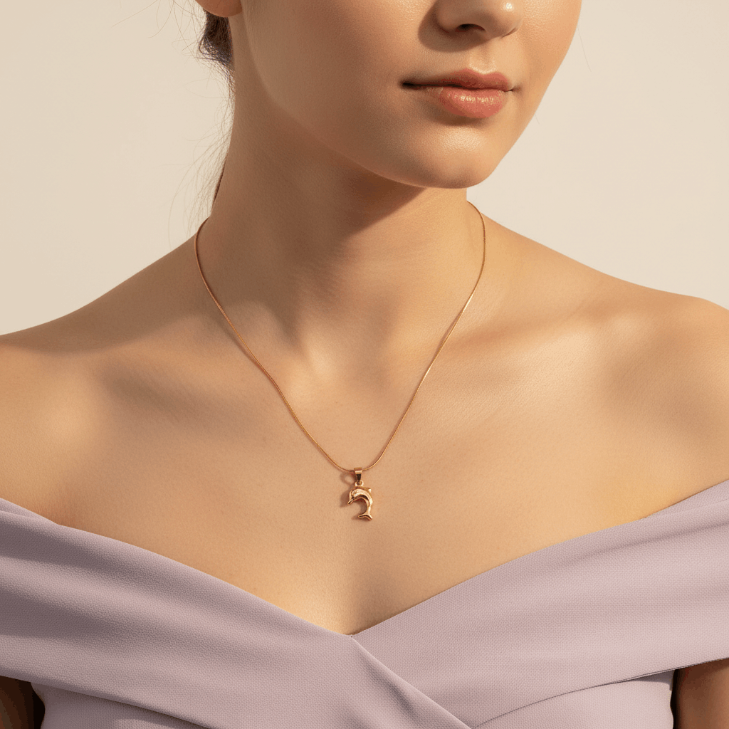 Dolphin Charm Minimal Necklace