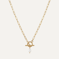 The Pearl & Paperclip Toggle Necklace