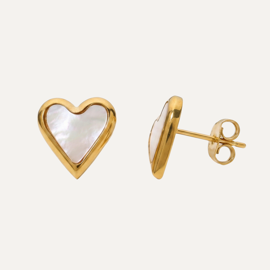 Heart Stud Earrings in Stainless Steel