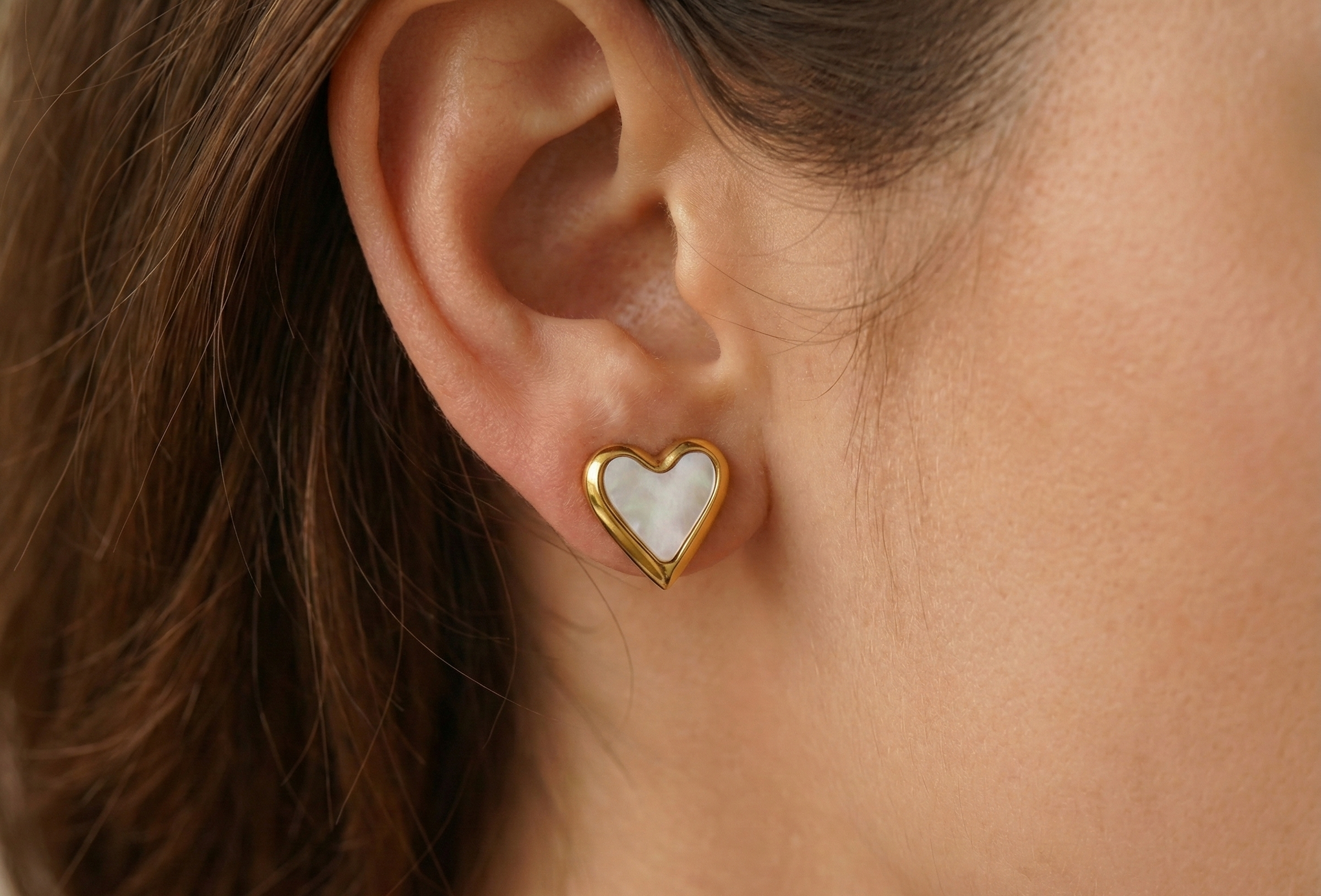 Heart Stud Earrings in Stainless Steel