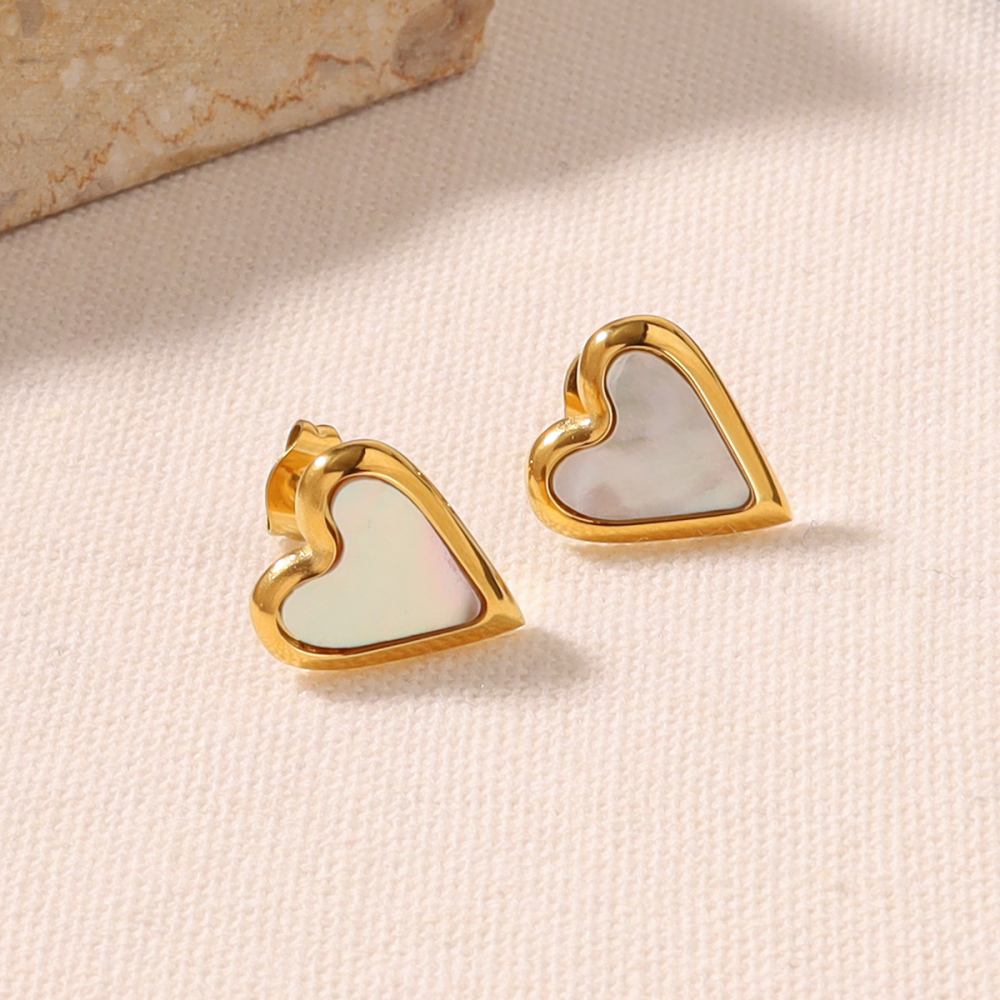 Heart Stud Earrings in Stainless Steel