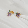 Amethyst Vine Stud Earrings