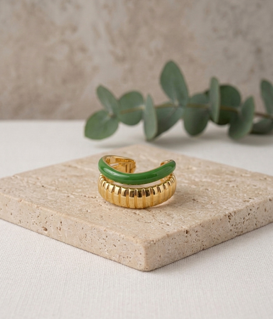 Zyra Jade Curve Ring