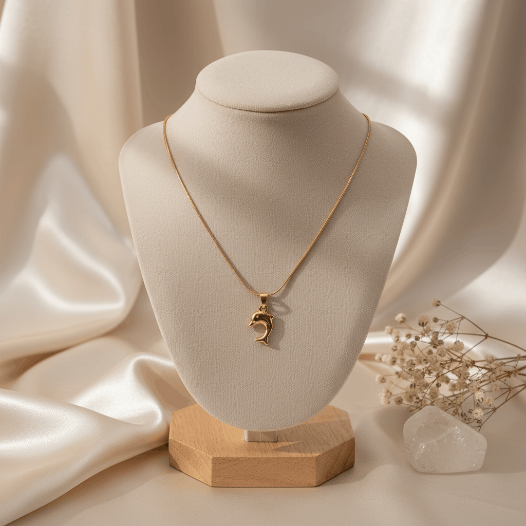 Dolphin Charm Minimal Necklace