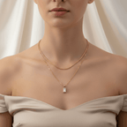 Crystal Drop Layered Necklace