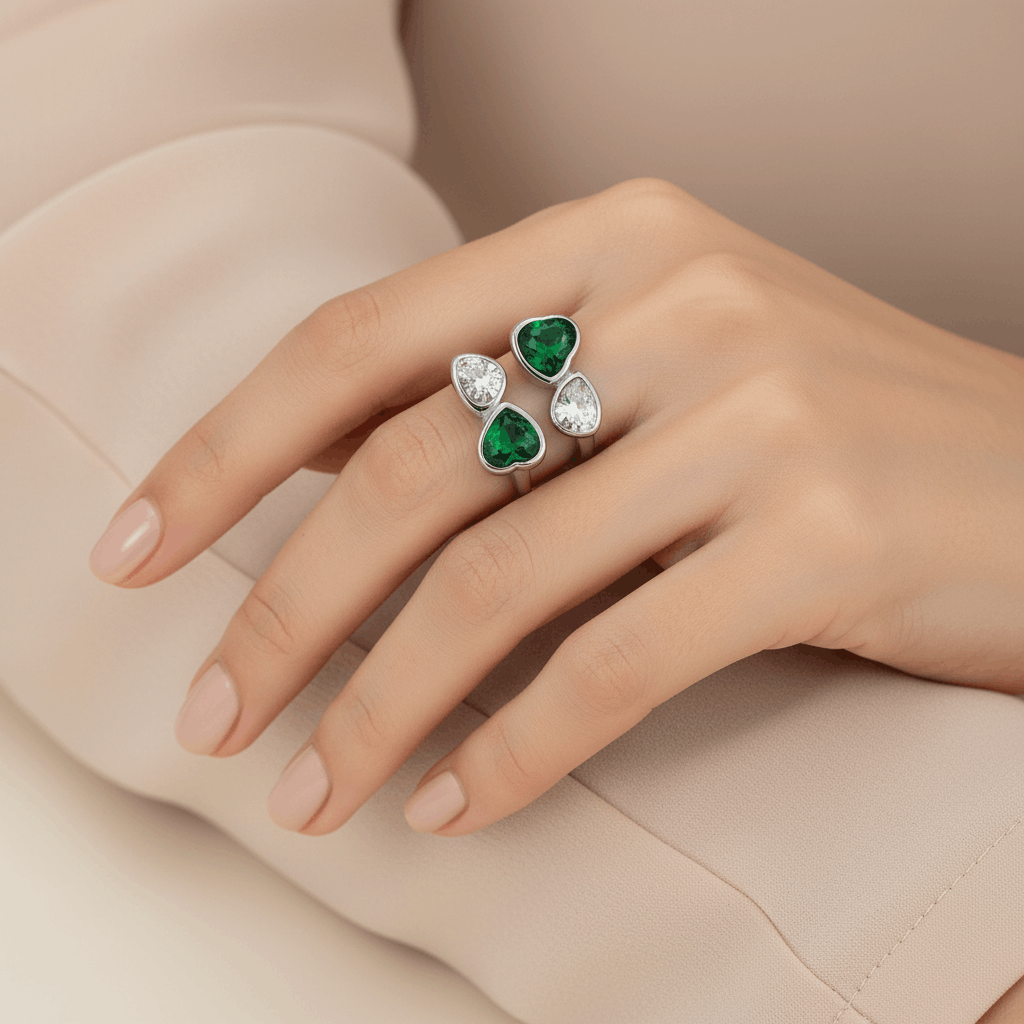 Verdant Heart Duo Ring