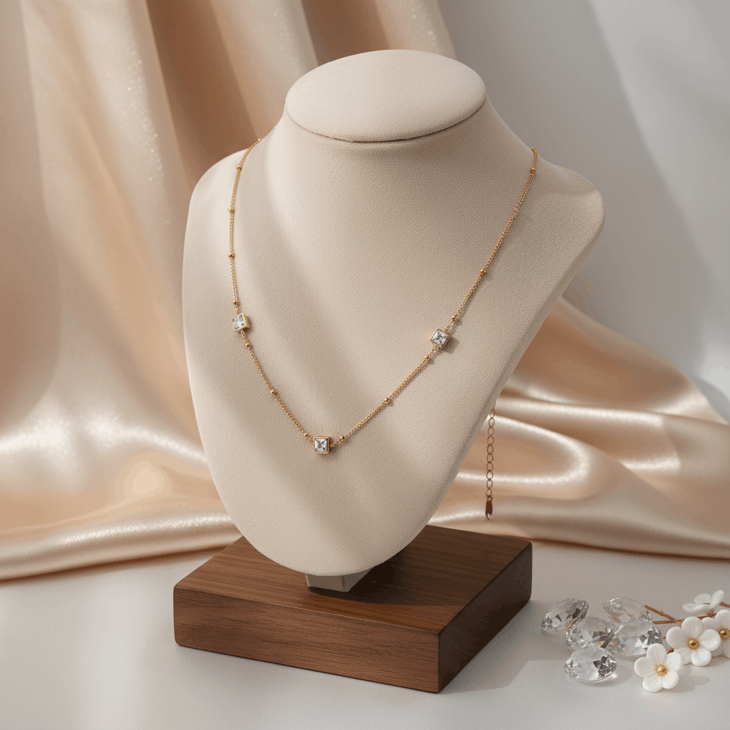 Celeste Crystal Station Necklace