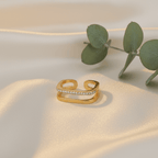 Edge Crystal Adjustable Ring